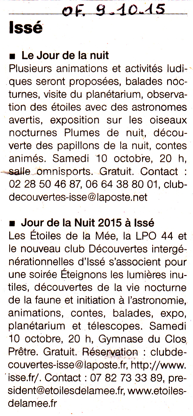 Annonce du Jour de la Nuit  Iss